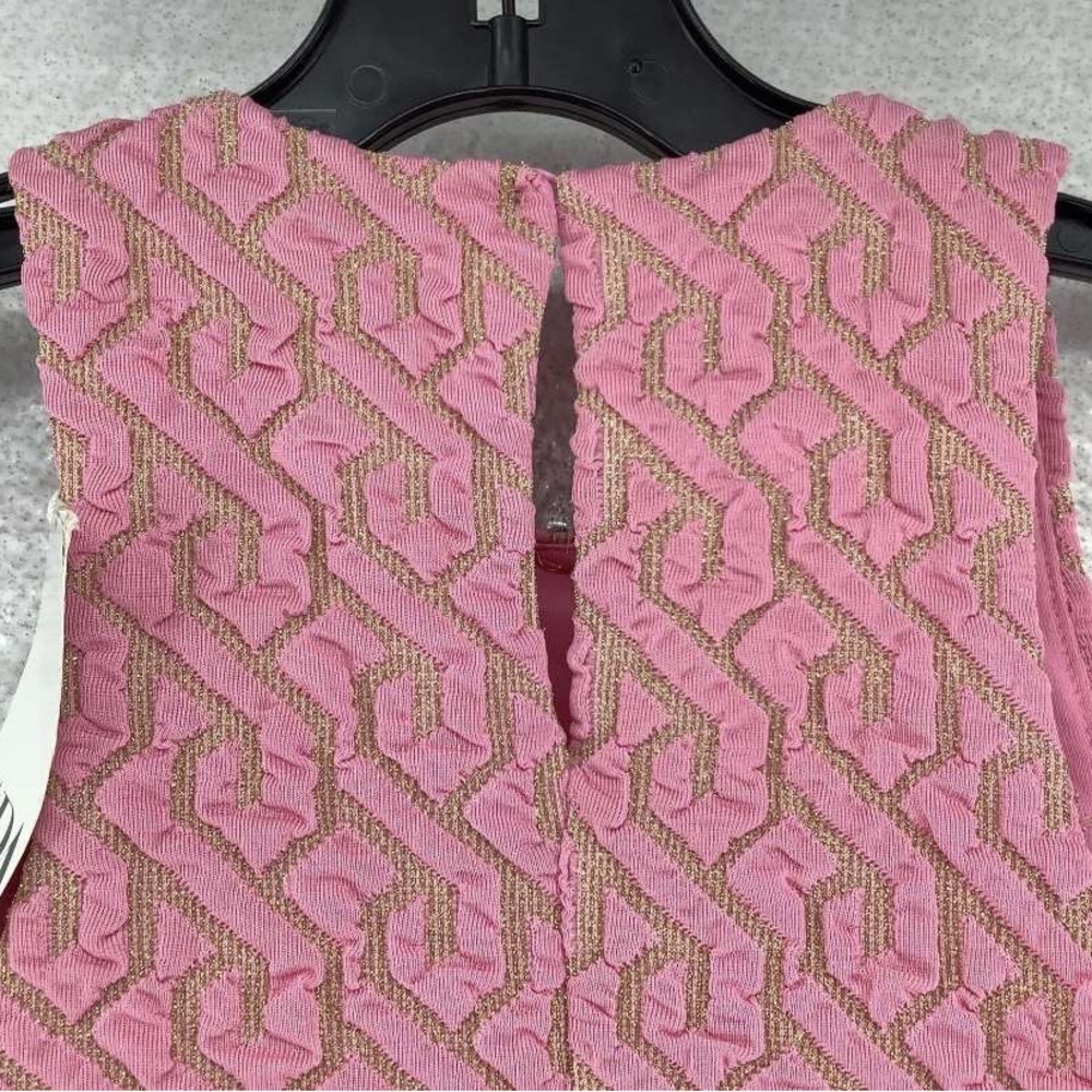 NWT ZARA Women's Pink Round Neck Sleeveless Rhinestone Bodycon Dress Sz S 💗💓 - Picture 2 of 6